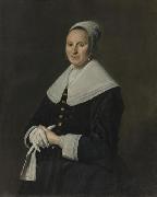 Frans Hals Portrait of woman with gloves painting